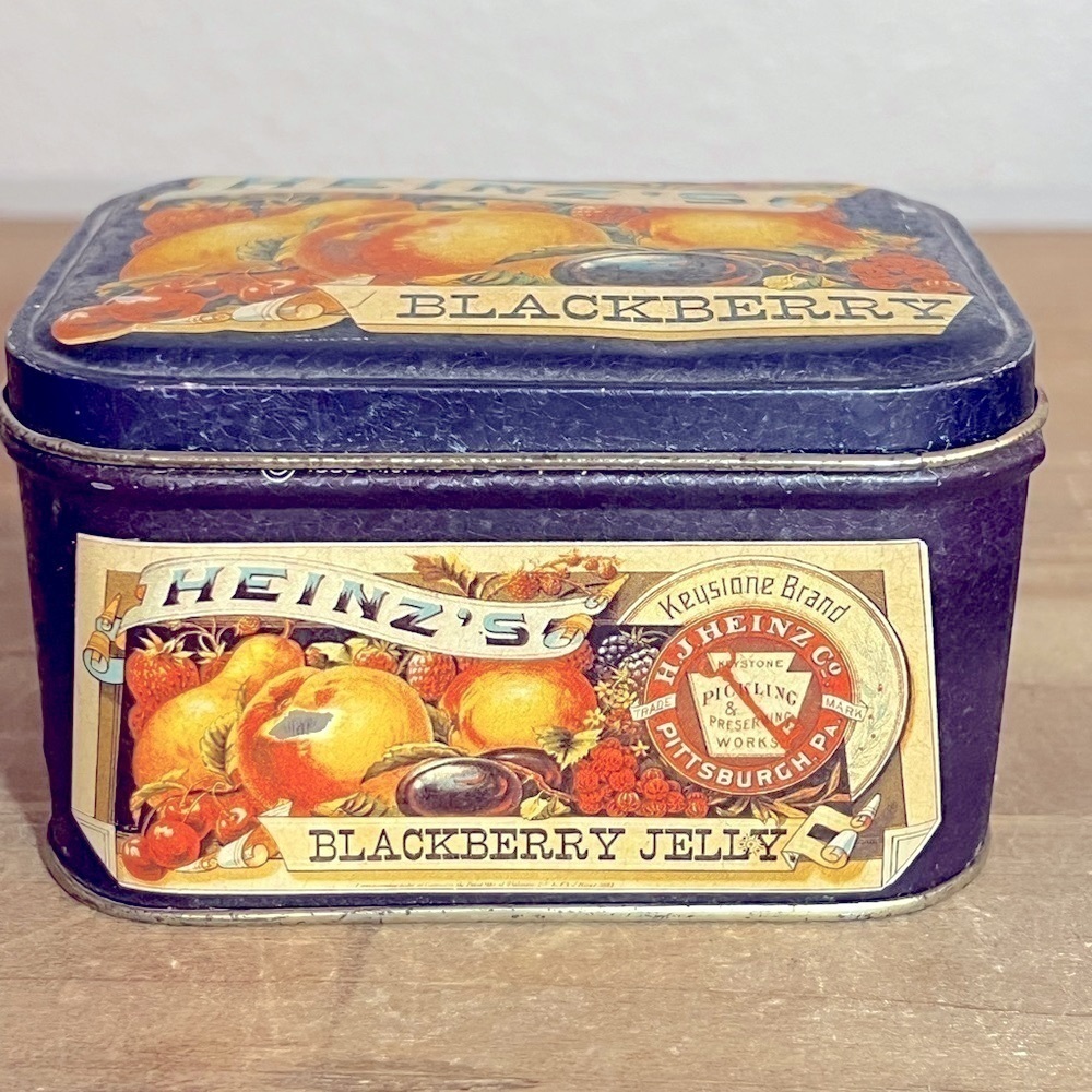 1983 Heinz Blackberry Jelly Tin Can Container Empty Vintage Bristol Ware Box